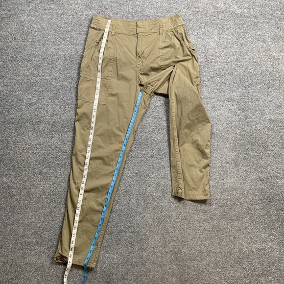 Frame Pants Women 12 Mushroom Cotton Blend Twill Casual Pleated Pockets Tapered - Picture 7 of 13